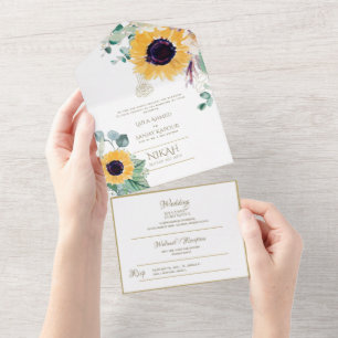 NIKAH-WALLIMAH-Blume - alle in einem All In One Einladung