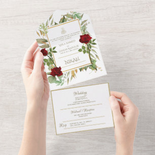 NIKAH-WALLIMAH-Blume - alle in einem All In One Einladung