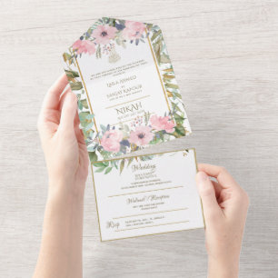 NIKAH-WALLIMAH-Blume - alle in einem All In One Einladung