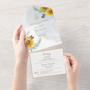 NIKAH-WALLIMAH-Blume - alle in einem All In One Einladung