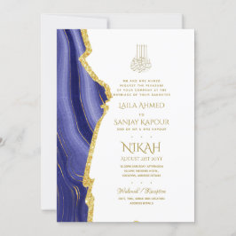NIKAH Wedding Invite - Walimah Lila Gold Agate Einladung