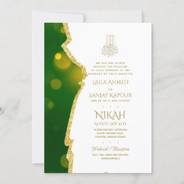Nikah Wedding Invites - Agate Gold Islamic Walimah Einladung