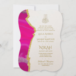 Nikah Wedding Invites - Agate Gold Islamic Walimah Einladung