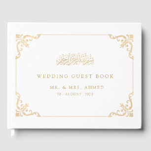 Nikah White Gold Islamische Hochzeit Gästebuch
