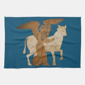 Nike und ein Stier Geschirrtuch