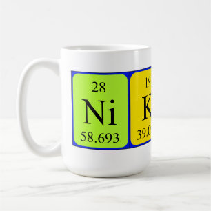 Nikita Namen-Tasse periodischer Tabelle Kaffeetasse