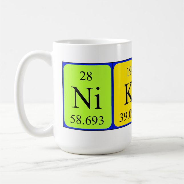 Nikita Namen-Tasse periodischer Tabelle Kaffeetasse (Links)