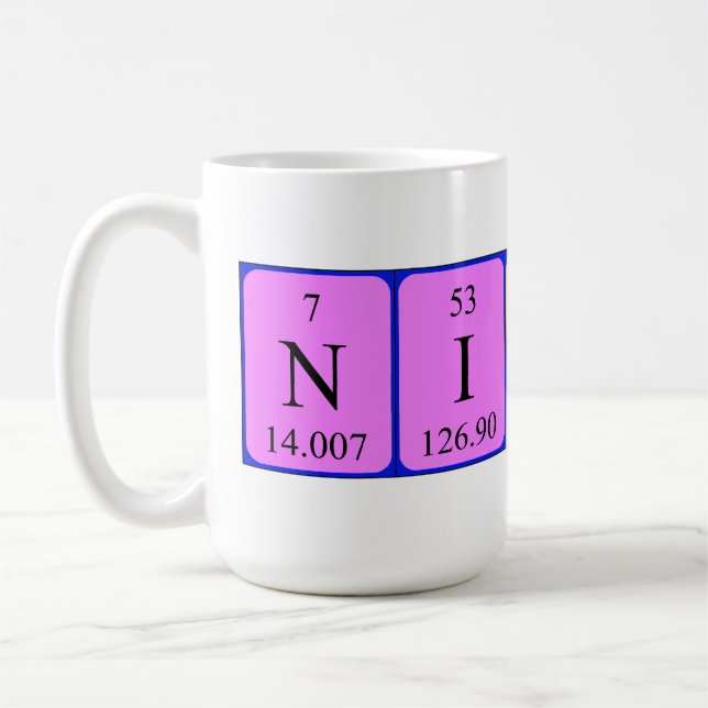 Nikita nom de table périodique mug (Gauche)