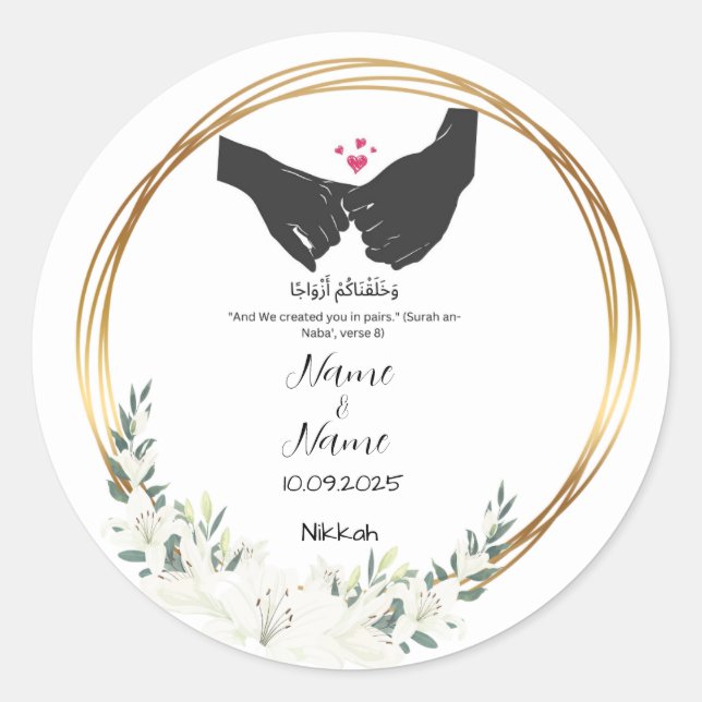 Nikkah bevorzugt Aufkleber (Vorderseite)