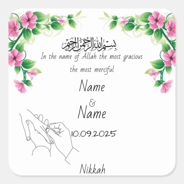 Nikkah bevorzugt Aufkleber (Vorderseite)