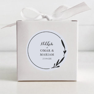 Nikkah Elegant Cloud Botanische Gastgeschenk Hochz Runder Aufkleber