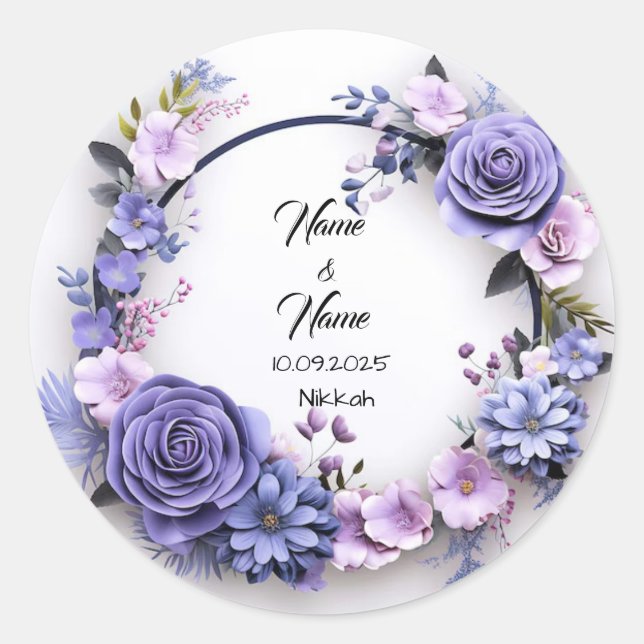 Nikkah-Gastgeschenk Hochzeit-Aufkleber Runder Aufkleber (Vorderseite)