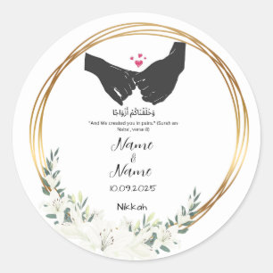 Nikkah-Geschenkaufkleber  Runder Aufkleber