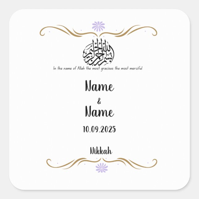 Nikkah préférez les autocollants (Devant)