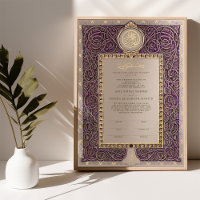 Nikkah-Zertifikat Islamische Ehe Lila