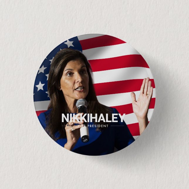 Nikki Haley für Präsident 2024 Button (Vorderseite)