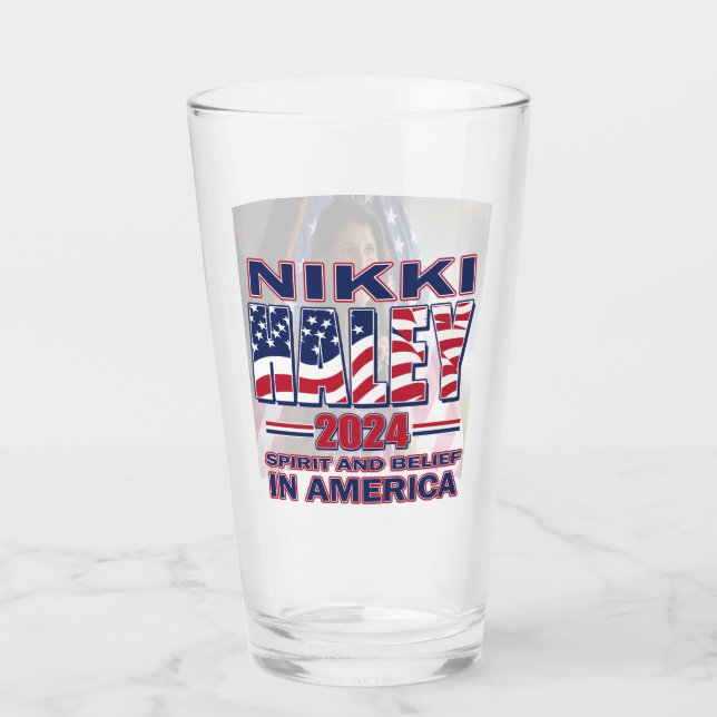 Nikki Haley für Präsident - Geist und Glauben in A Glas (Vorderseite)