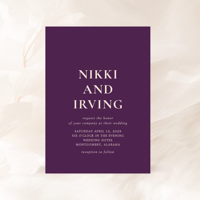 Nikki Lila Modern Wedding Einladung (Von Creator hochgeladen)