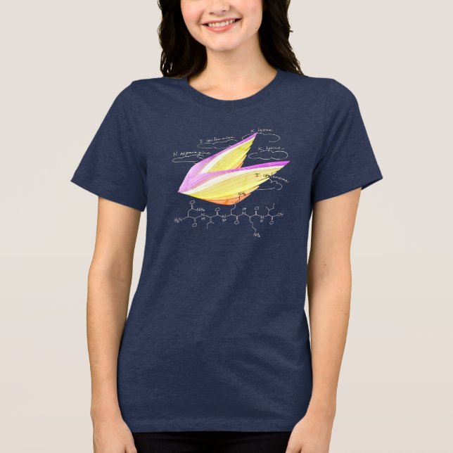 NIKKI peptide, AUC theme, custom text, dark Tri-Blend Shirt (Vorderseite)