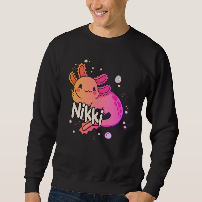 NIKKI - Schöner Mädchenname mit bezauberndem AXOLO Sweatshirt (Vorderseite)