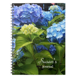 Nikko Blue Hydrangea Blume Spiral Foto Notebook Notizblock