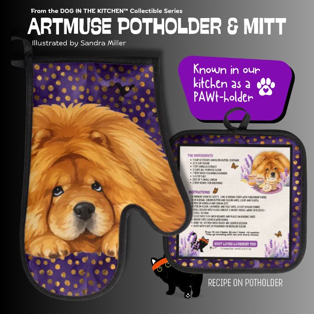 NIKO -CHOW DOG Oven Mitt & Pot Holder Ofenhandschuh & Topflappen-Set (Von Creator hochgeladen)
