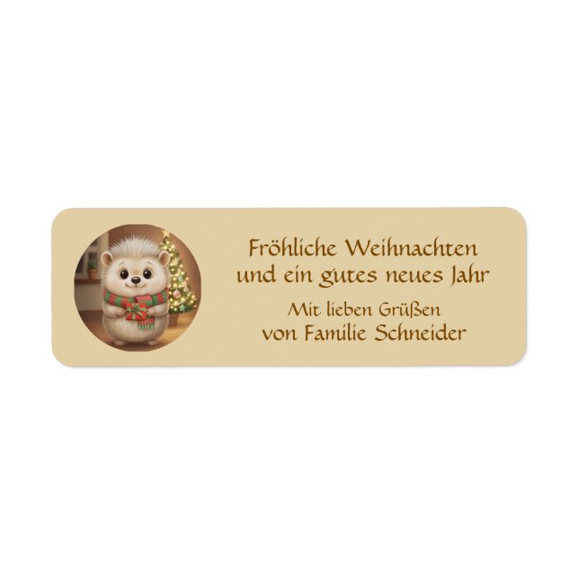 Niko flauschiger Weihnachtsgruß Aufkleber (Vorne)