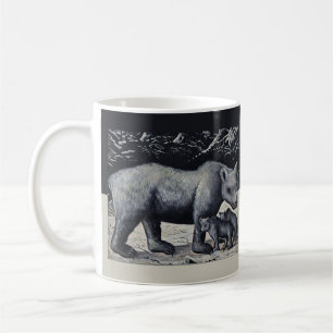 Niko Pirosmani - Weißer Bär mit Cubs Kaffeetasse