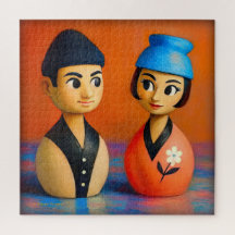 NIKO UND HANA PUZZLE. 20 X 20 INCHES.