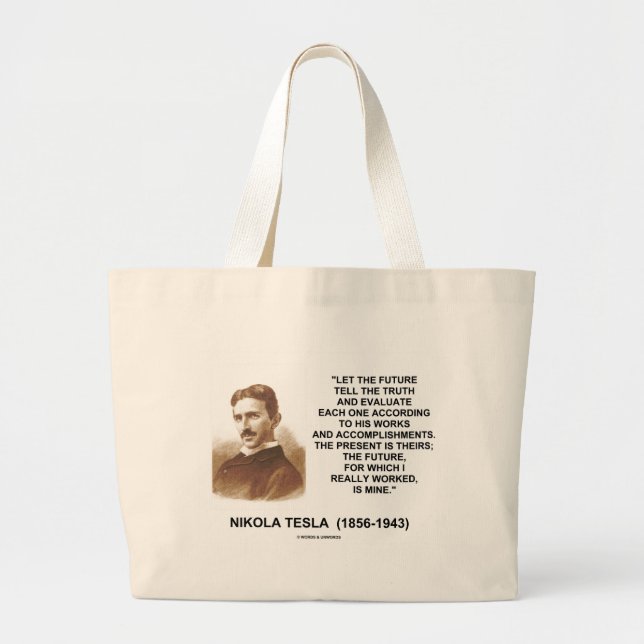 Nikola gelassener Tesla die Zukunft sagen dem Jumbo Stoffbeutel (Vorne)