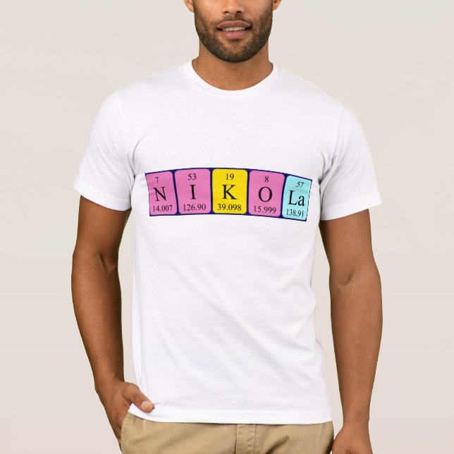 Nikola Namen-Shirt periodischer Tabelle T-Shirt (Vorderseite)