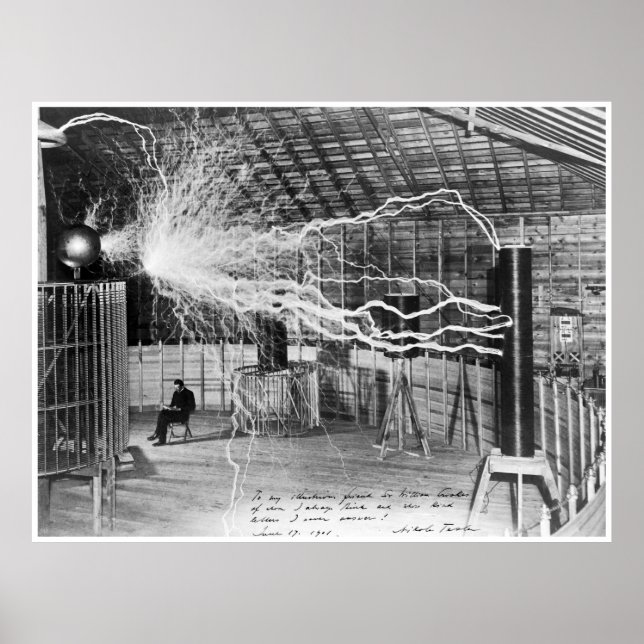 Nikola Tesla, 1899. Hohe Auflösung Poster (Vorne)