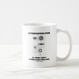 Nikola Tesla AC Dynamo Electrical System Patent Kaffeetasse