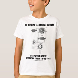 Nikola Tesla AC-Dynamo-Elektro-System-Patent T-Shirt