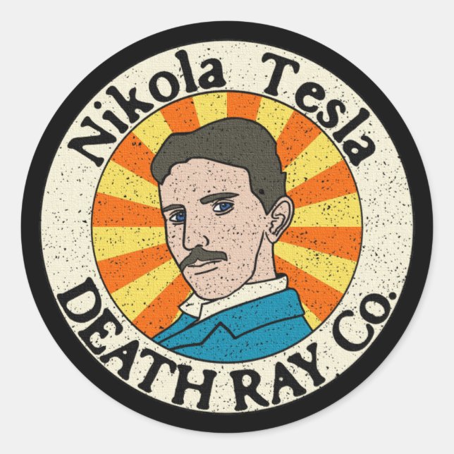 Nikola Tesla Death Ray Co. Stickers (Devant)