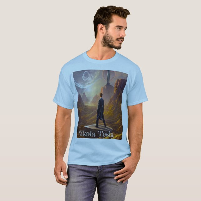 Nikola Tesla der beste Ingenieur T-Shirt (Vorne ganz)