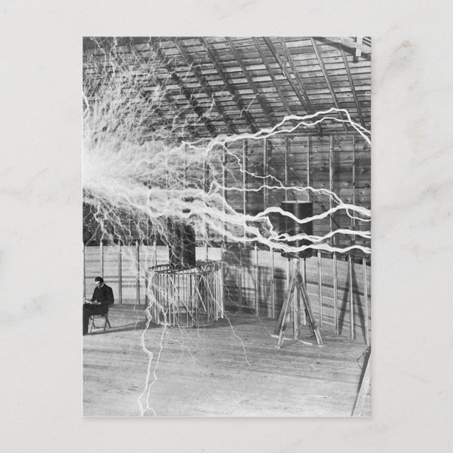 Nikola Tesla Electricity Postkarte (Vorderseite)