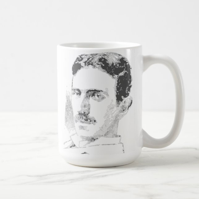 Nikola Tesla Gesicht Kaffeetasse (Rechts)