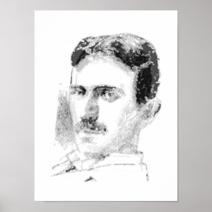 Nikola Tesla Gesicht Poster