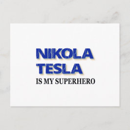 Nikola Tesla ist mein Superheld Postkarte