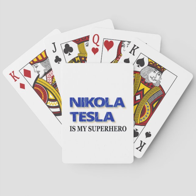 Nikola Tesla ist mein Superheld Spielkarten (Rückseite)