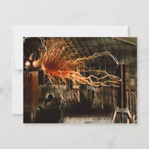 Nikola Tesla Mann des Geheimnisses Farbe Redux Postkarte