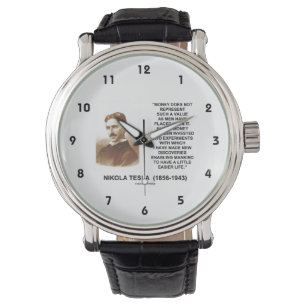 Nikola Tesla Money Value Discoveries Easier Life Armbanduhr