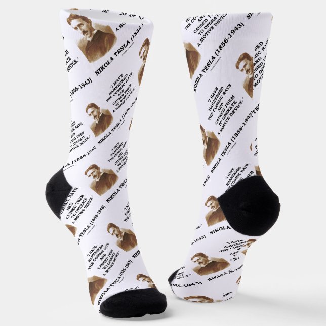 Nikola Tesla nutzte kosmische Rays-Motive Socken (Gewinkelt)