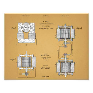 Nikola Tesla Patent Print Fotodruck