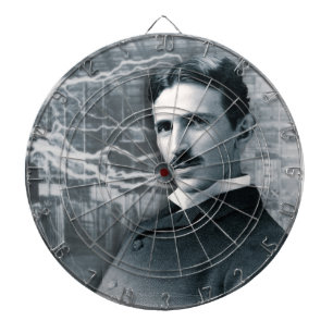NIKOLA TESLA PORTRAIN IN SCHWARZ DARTSCHEIBE