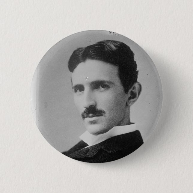 Nikola Tesla Portrait Button (Vorderseite)