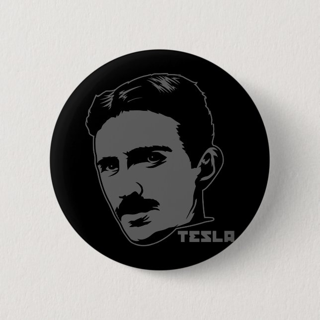 Nikola Tesla Portrait Button (Vorderseite)