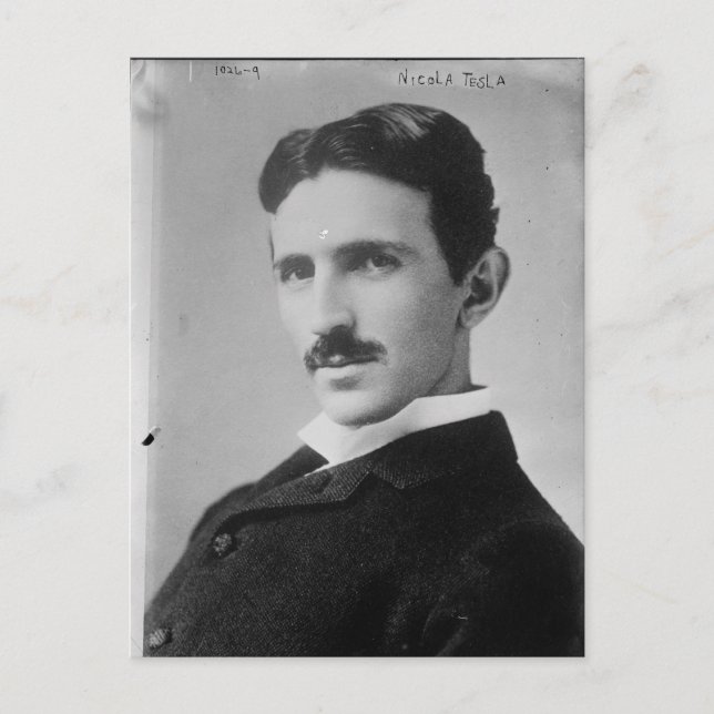 Nikola Tesla Portrait Postkarte (Vorderseite)