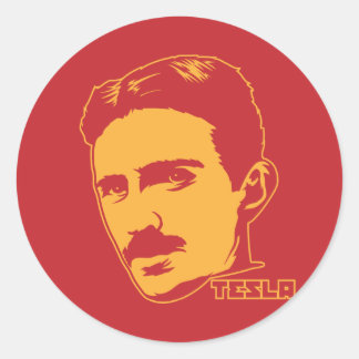 Nikola Tesla Portrait Runder Aufkleber